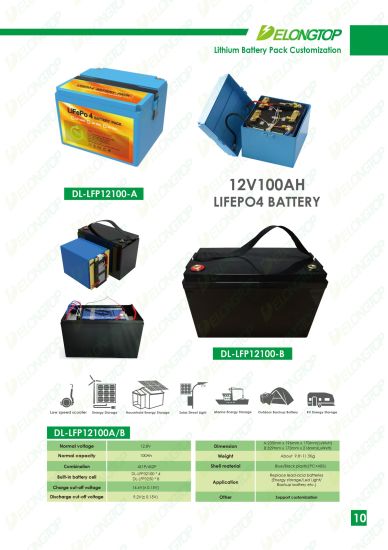 Deep Cycle Lithium-Batterien 12 Volt 12V 100ah Batterie für Solarbatteriespeicher